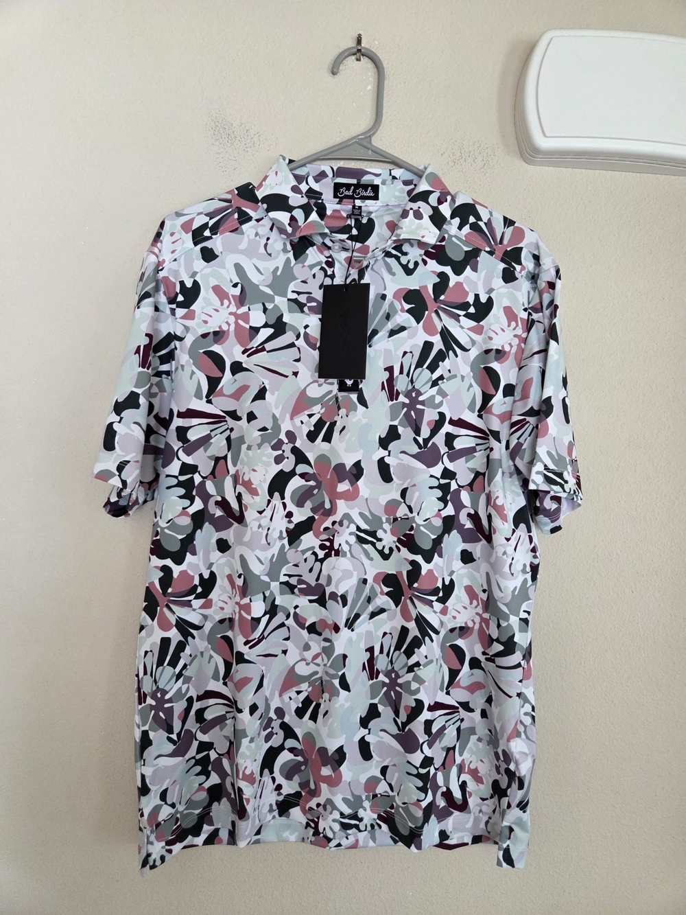 Bad Birdie Mens Floral Core Polo Size Medium NWT $88 Golf